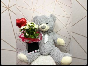 imagem do produto Urso + Flor Kalanchoe
