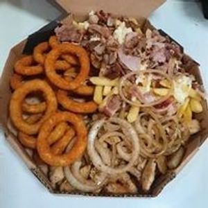 imagem do produto Petiscos - Fritas com Queijo, Frango com Cebola, Anel de Cebola e Bacon
