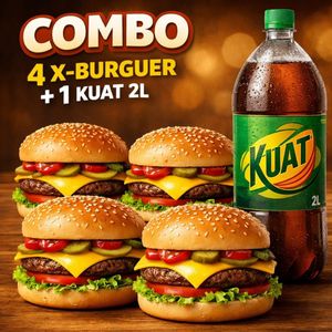 imagem do produto Combo nº13 - 4 X-Burguer + Kuat 2l
