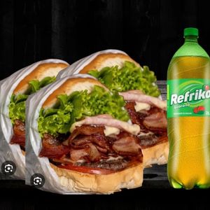 imagem do produto 3 CACHORRO QUENTE DUPLO + 1 REFRIKO 2 LITROS