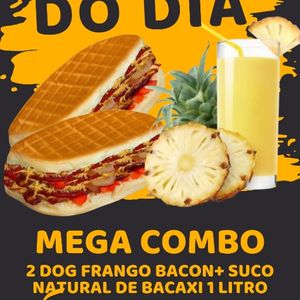 imagem do produto 2 DOG FRANGO BACON + 1 SUCO NATURAL DE MORANGO C/ ÁGUA DE 1 LITRO