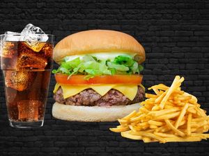 imagem do produto Burger Salada + batata frita + refri lata