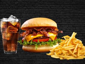 imagem do produto Burger Salada Bacon + batata frita + refri