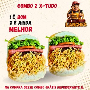imagem do produto Combo: 2 X-TUDO grátis Refrigerante 1L 
