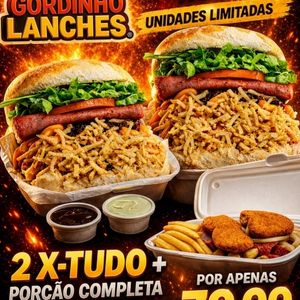imagem do produto 2 X-Tudo + Porção Completa