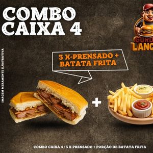 imagem do produto Combo Caixa 4: 3 X-Prensado + Porção de Batata frita 