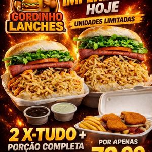 imagem do produto 2 X-Tudo + Porção Completa 