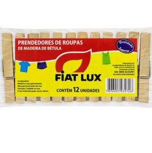 imagem do produto Prendedor de roupa madeira contendo 12 unidades no pacote