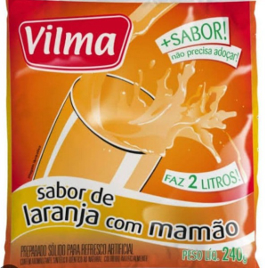 imagem do produto SUCO VILMA 240 GRAMAS SABOR MAMAO COM LARANJA FAZ 2 LITROS