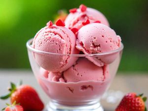 imagem do produto Sorvete de Morango c/ Peçados - Escolha o Tamanho