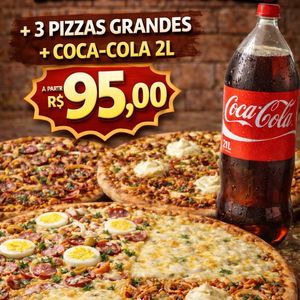 imagem do categoria TRIPLO CLONE DE PIZZA GRANDE + Antartica 2L (são três pizzas grandes, 8 fatias)