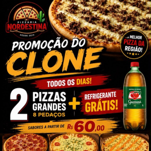 imagem do categoria CLONE DE PIZZA GRANDE + REFRIGERANTE 1L (são duas pizzas grandes, 8 fatias)