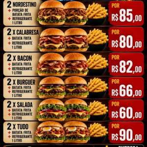 imagem do produto 2X Salada artesanal + Batata Frita simples + 1 litro Refri