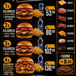 imagem do produto Combo 3x-Calabresa Artesanal + batata Frita + Refri 1 litro