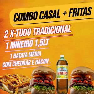 imagem do produto Combo Casal X-TUDO + Fritas 🍟
