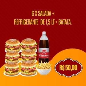 imagem do produto 6 X salada + Refrigerante 1.5 + batata 