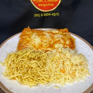 imagem do produto LASANHA DE FRANGO COM ARROZ E BATATA PALHA