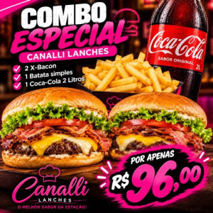 imagem do produto 2 X bacon + batata simples + coca 1L