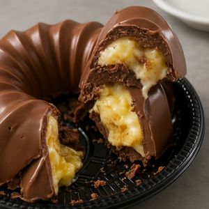 imagem do produto Abacaxi Caramelizado com Coco em Flocos e Ninho - Bombom Gigante 