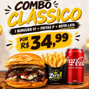 imagem do produto COMBO CLÁSSICO - Burguer 01 + batata P + refrigerante lata