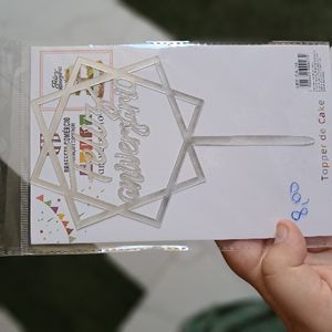 imagem do produto Topo Feliz Aniversário (Prata - simples)