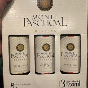 imagem do produto Kit 3x250ml Vinhos tintos Monte Paschoal 