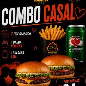imagem do produto COMBO CASAL * 2 CLÁSSICOS, 1 BATATA SIMPLES P, 1 GUARANÁ LATA