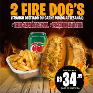 imagem do produto COMBO DOG (2) DOG FRANGO OU CARNE +1 BATATA + 1 GUARANÁ LATA 
