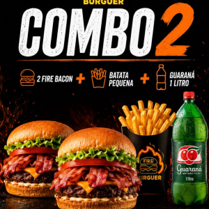 imagem do produto COMBO 2 * 2 FIREBACON + 1 BATATA SIMPLES P + GUARANA LITRO.