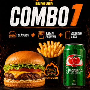 imagem do produto COMBO 1 * 1 CLASSICO + BATATA SIMPLES P + GUARANA LATA.