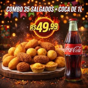 imagem do produto Combo 35 salgados + coca 1L