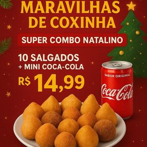 imagem do produto Combo 10 SALGADOS + mini coca lata
