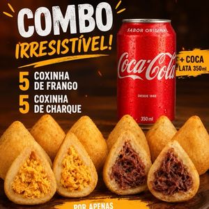 imagem do produto Combo 5 frango + 5 charque + coca lata