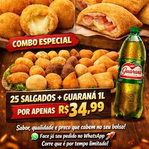 imagem do produto Combo 25 salgado + guaraná 1L