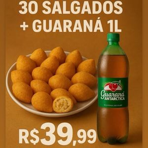 imagem do produto Combo 30 salgado + guaraná 1L