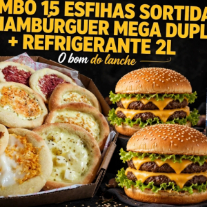 imagem do produto Combo 02 (5 esfhias doces/10 esfhias salgadas/2 hambúrgueres mec duplo/1 refrigerante convenção 2L)