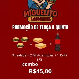 imagem do produto 3x salada + 2 misto simples + 1 Refri de 1,5L 