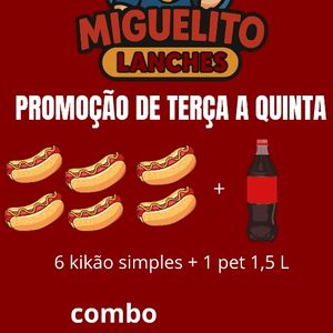 imagem do produto 6 kikão simples + 1 Refri 1,5 L 