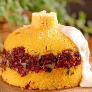 imagem do produto Cuscuz com charque , queijo e vinagrete 