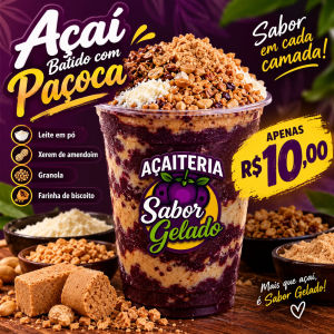 imagem do produto BATIDINHA DE AÇAÍ COM PAÇOCA 300ML