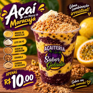 imagem do produto BATIDINHA DE AÇAÍ COM MARACUJÁ 300ML