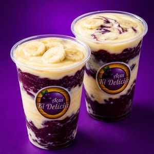 imagem do produto 2 copo de acai de 300 ml Banana e Granola