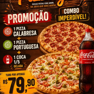 imagem do produto 1 Calabresa 1 portuguesa 1 coca 1/5 