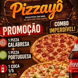 imagem do produto 1 Calabresa 1 portuguesa 1 coca 1/5