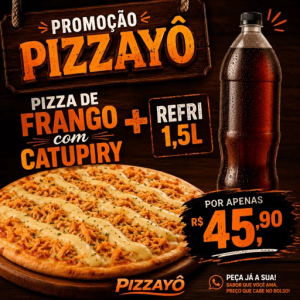 imagem do produto Pizza frango com catupiry +refri de 1/5 por 45,90