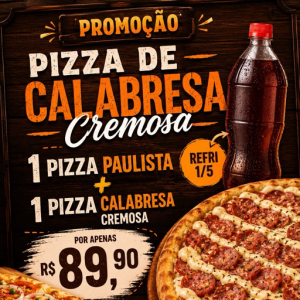 imagem do produto 1 calabresa cremosa 1 paulista + refri 1/5