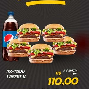 imagem do produto Combo 7= ( 5 lanche + 1 refri 1L)
