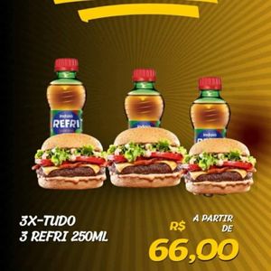 imagem do produto Combo 5 =( 3 lanche + 3 refri )