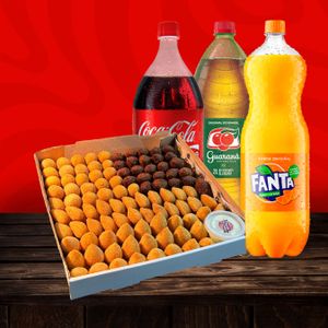 imagem do produto Combo Festa - 100 Salgadinhos + 2 Refrigerantes 2 Litros