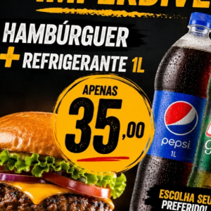 imagem do produto 2 hambúrguer + refrigerante 1 l
